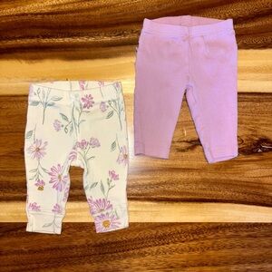 Carter's 2-pack Cream and Purple Leggings